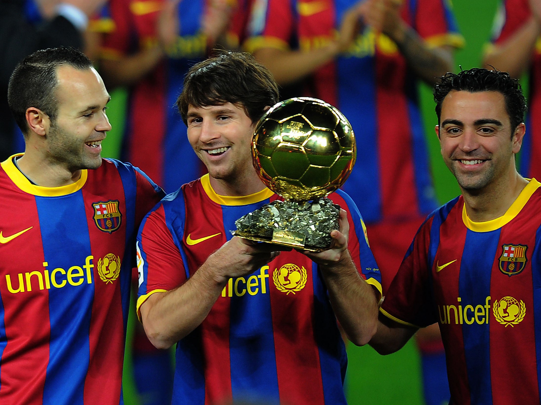 The trio of Iniesta, Messi and Xavi all came through La Masia