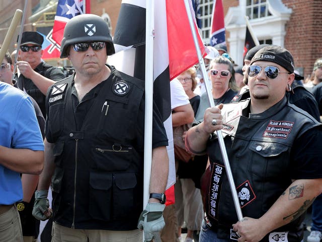 Hundreds of white nationalists, neo-Nazis and members of the alt-right marched during the 'Unite the Right' rally in Charlottesville