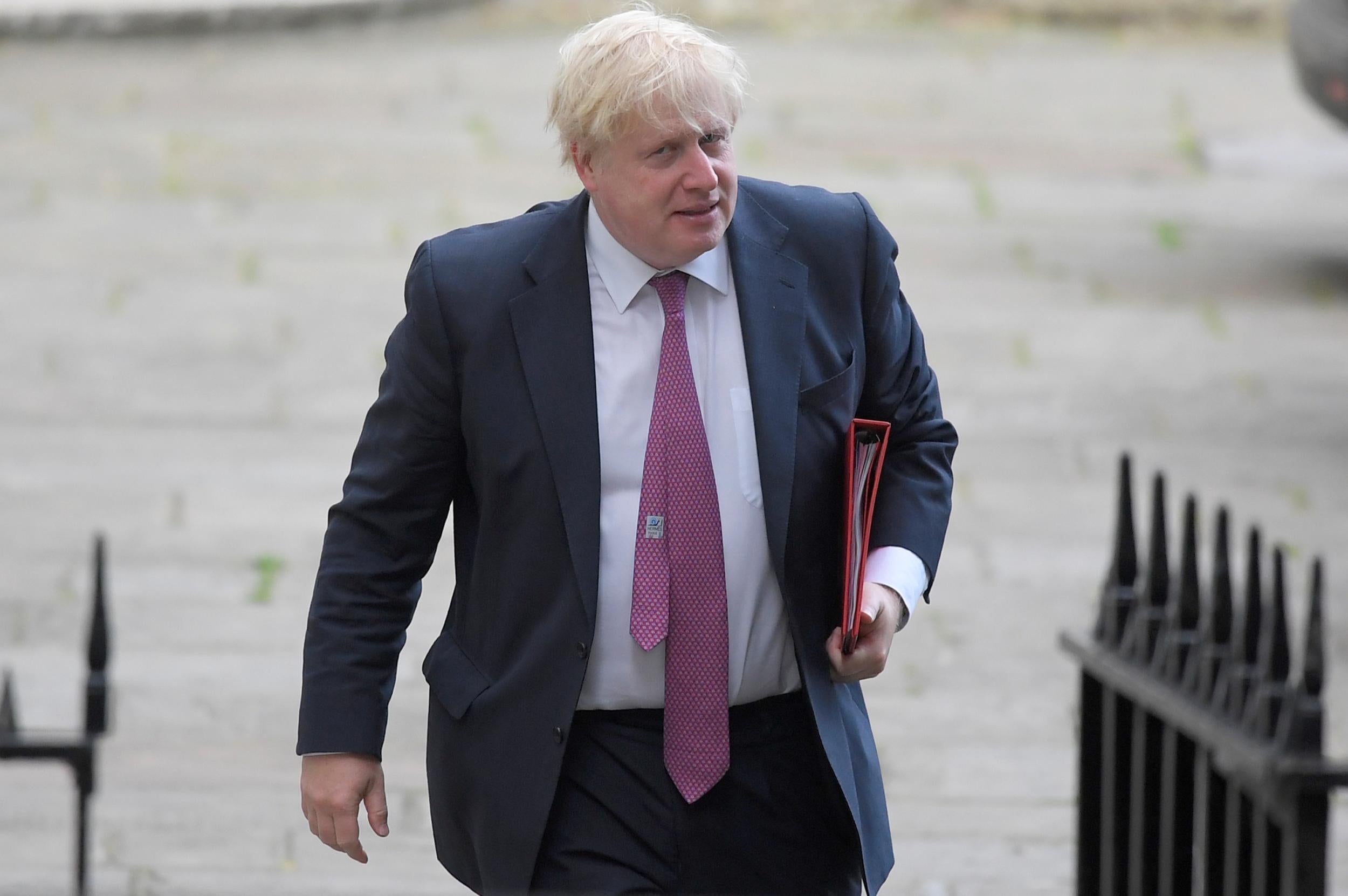 Britain's Foreign Secretary, Boris Johnson, arrives in Downing Street for a cabinet meeting