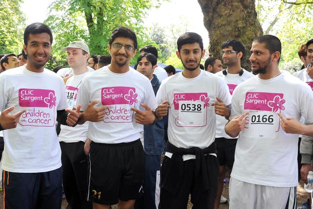 Members of the Ahmadiyya Muslim Community taking part in last year's Mercy for Mankind challenge in London