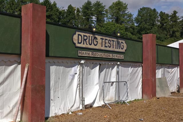 People anonymously drop off a sample of their drugs at the tent and return in a few hours to find out what is really in them