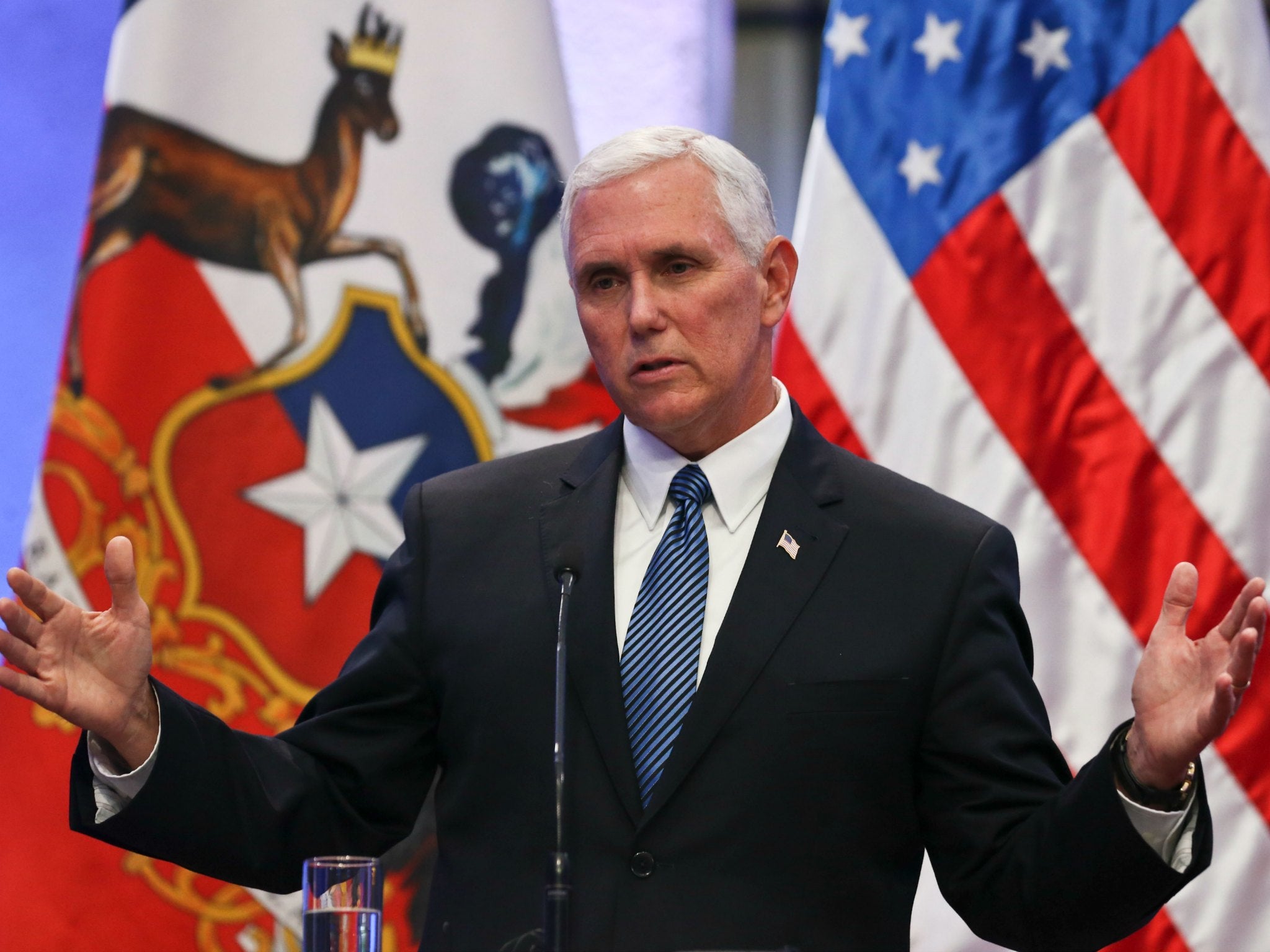 US Vice President Mike Pence in Santiago, Chile