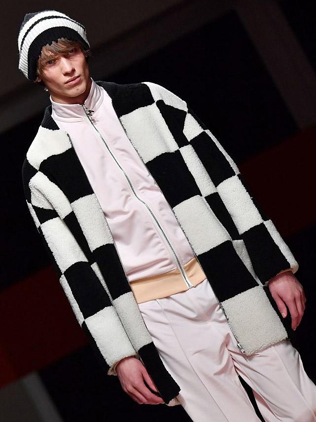 MSGM put checkerboard patterns on everything from bombers to vintage fur (AFP/Getty)