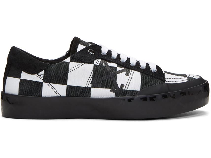 Off-White Black &amp; White Checkerboard Vulcanised Sneakers, £355, Ssense