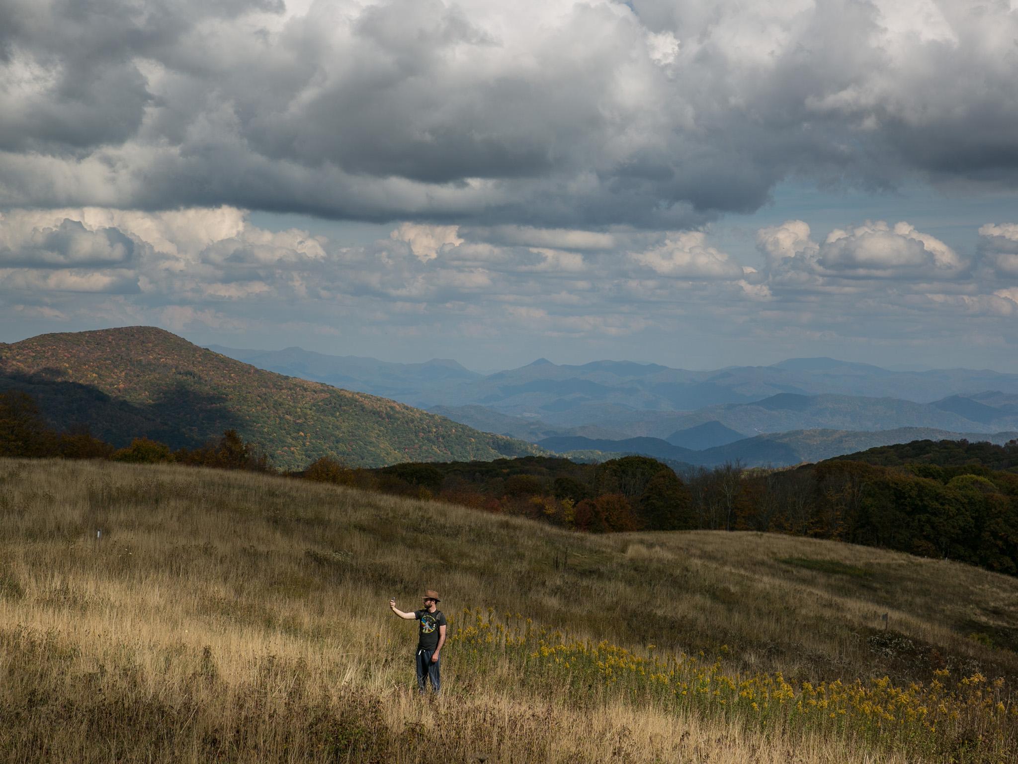 Max Patch mountain, North Carolina, falls under the eclipse band