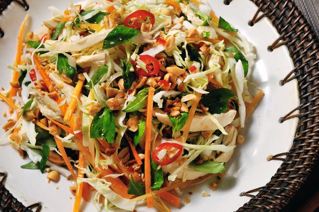 The cabbage and chicken salad with Vietnamese mint looks so delish you may want to go face first
