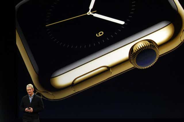 Apple CEO Tim Cook announces the Apple Watch during an Apple special event at the Yerba Buena Center for the Arts on March 9, 2015 in San Francisco, California