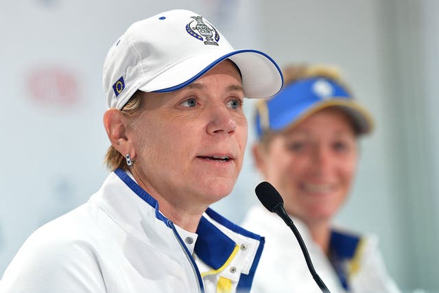 Team Europe captain Annika Sorenstam in a press conference ahead of the Solheim Cup