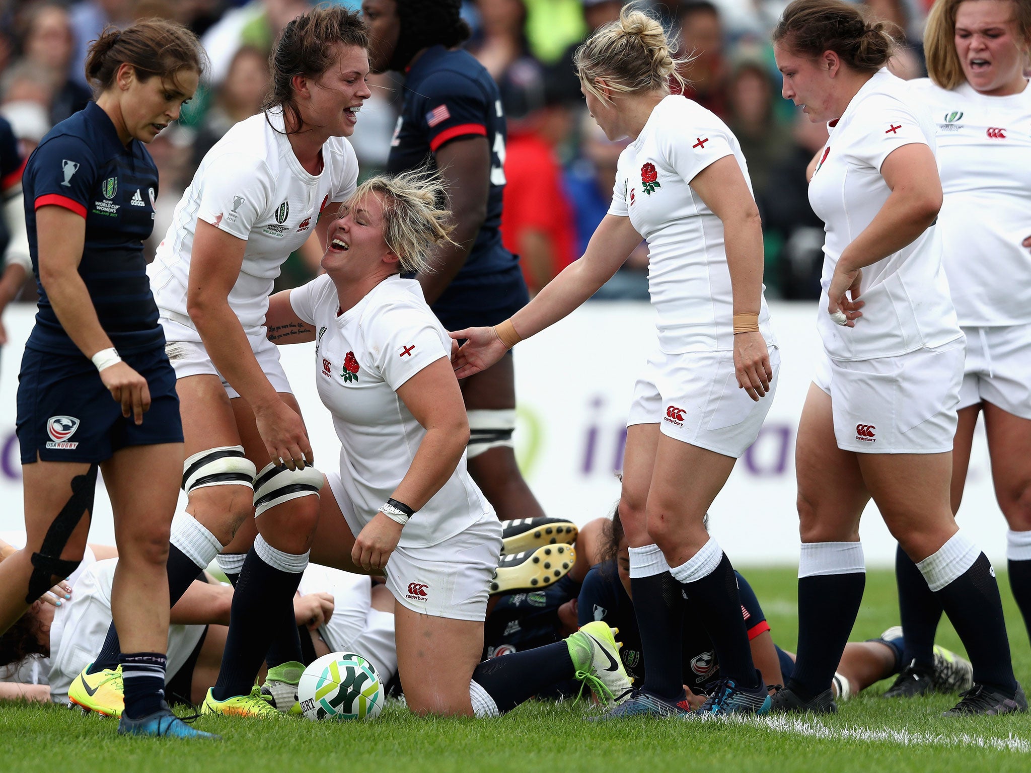 Marlie Packer scored two tries for England