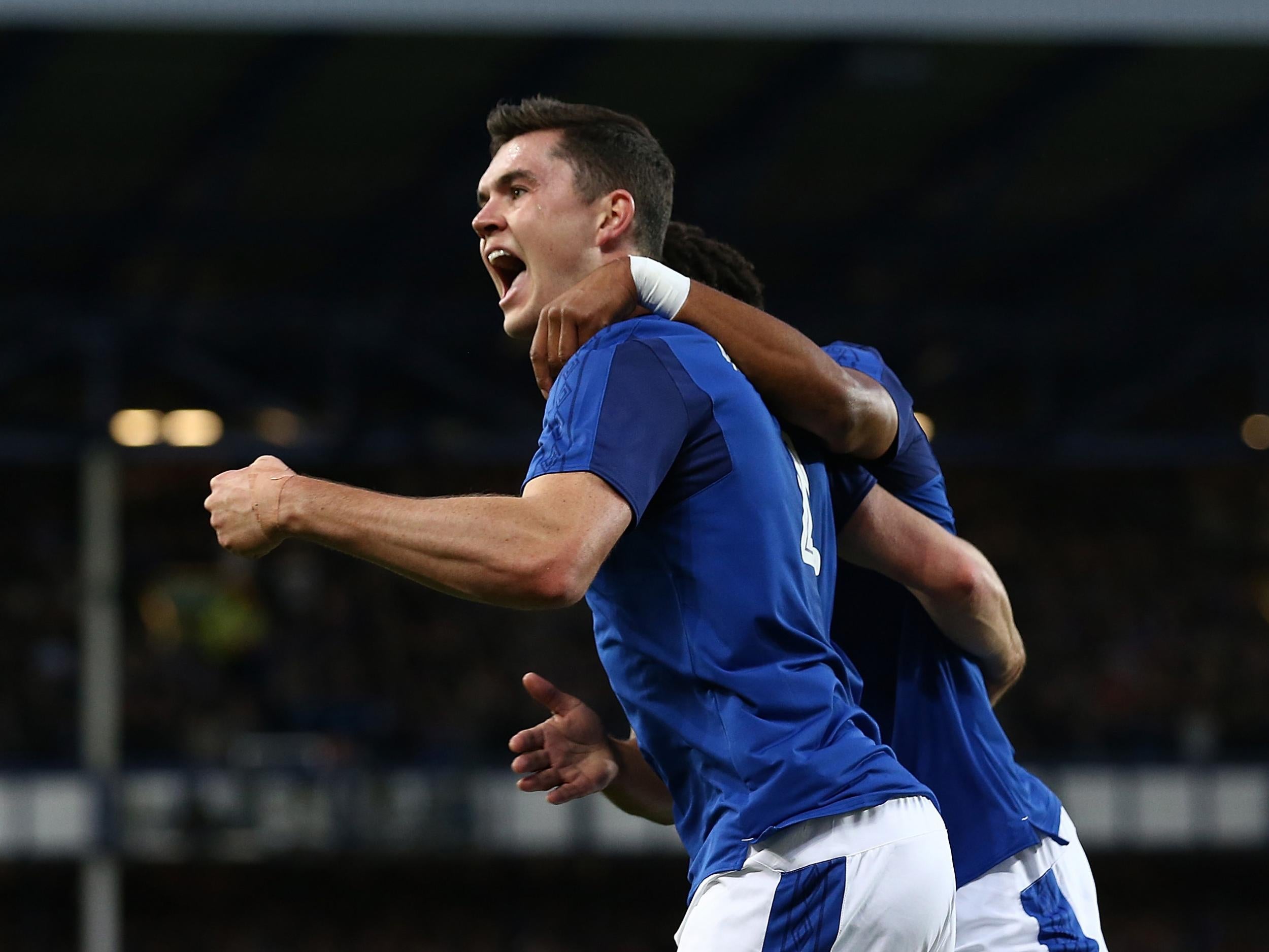 Michael Keane scored his first competitive goal for the Toffees