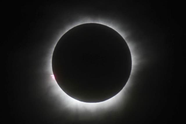 A total solar eclipse in Indonesia last year. The US will experience the phenomenon on Monday