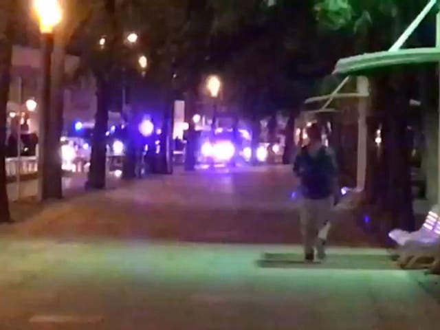 Video shows police arriving at a scene in Cambrils, a coastal town in Catalonia, with sirens blaring