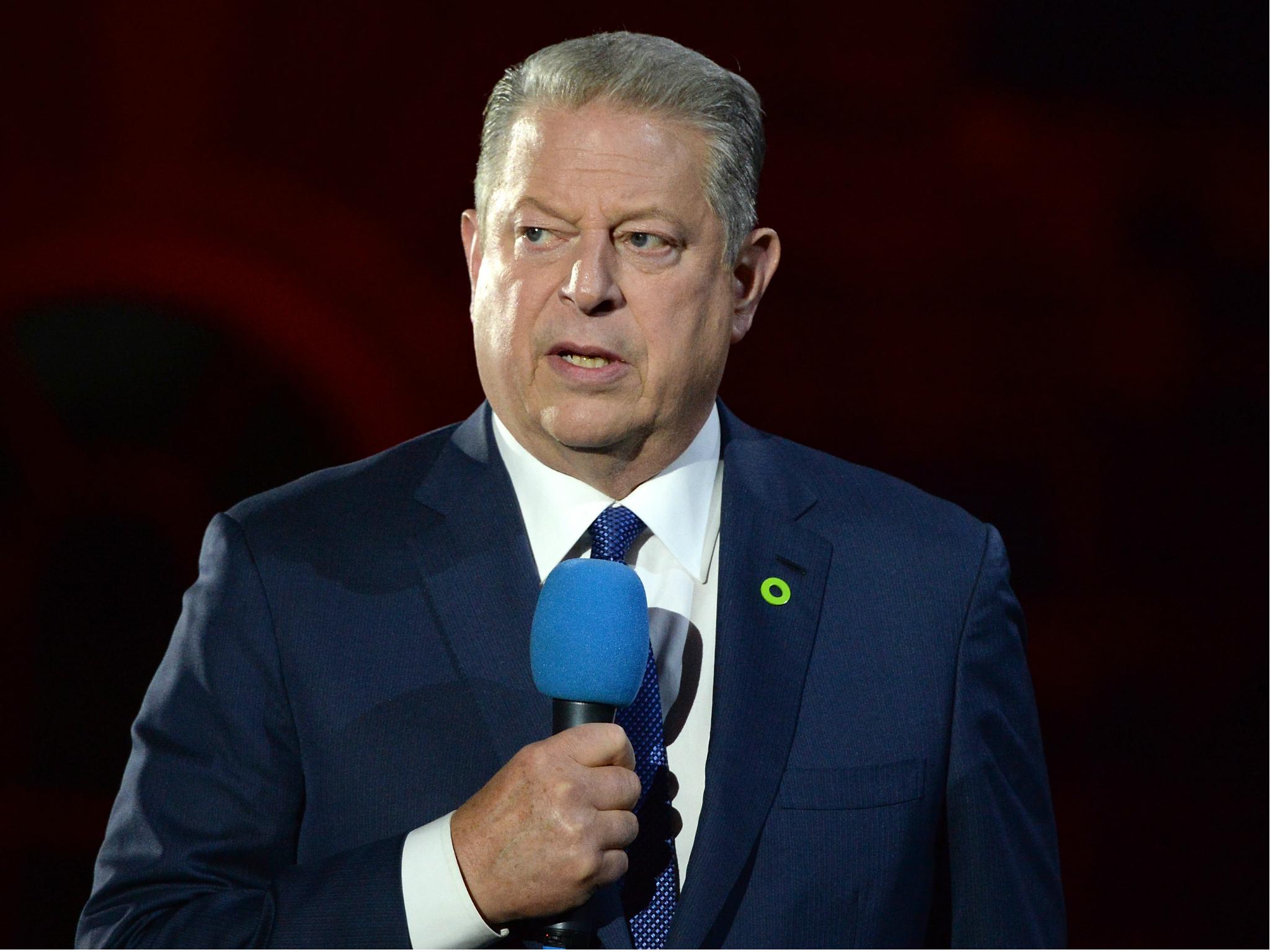 Former US Vice President Al Gore speaks on stage as he introduces the UK Premiere of 'An Inconvenient Sequel: Truth To Power' at Film4 Summer Screen in London on 10 August 2017