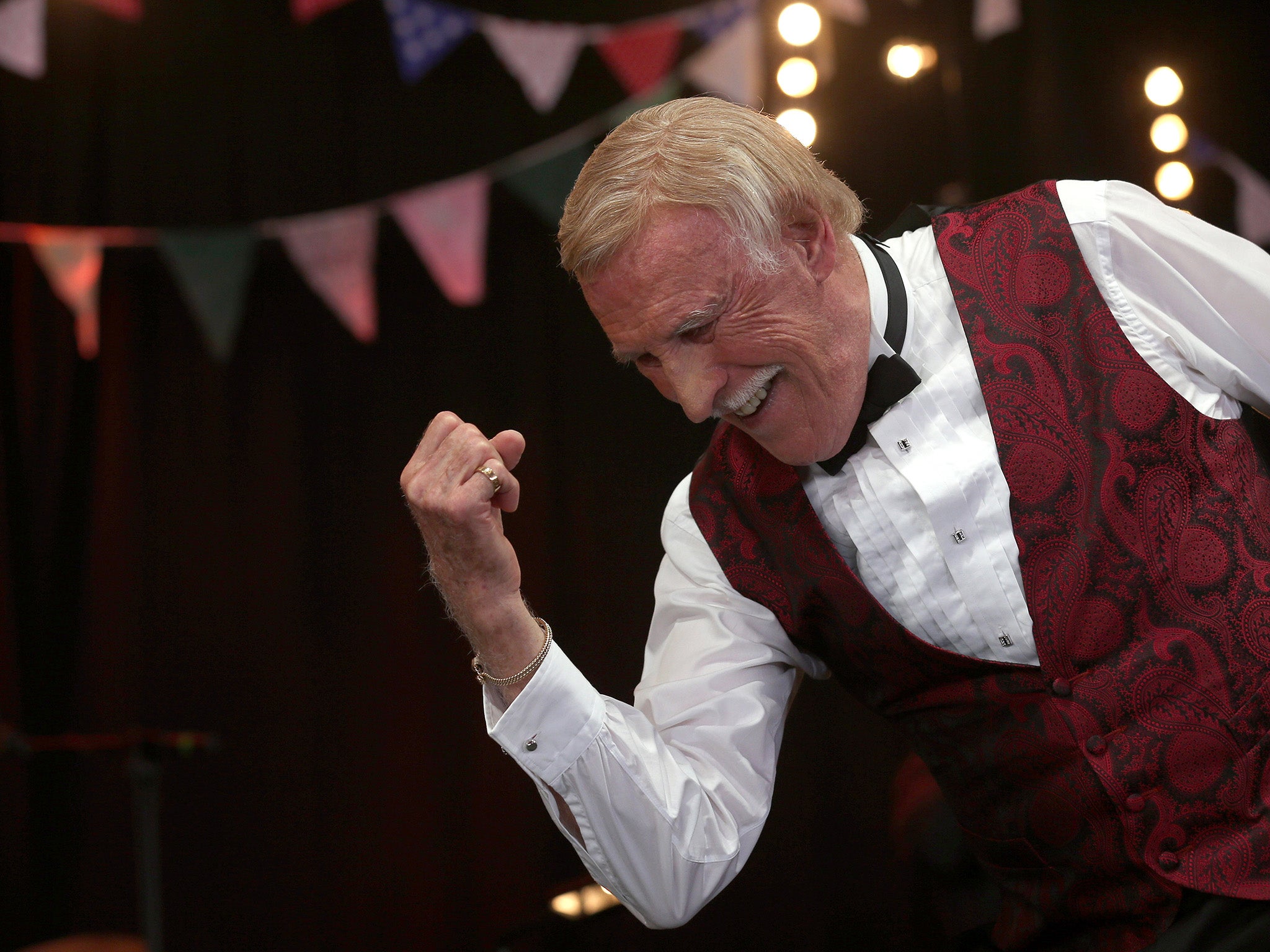 Bruce Forsyth performs at the Glastonbury Festival in 2013