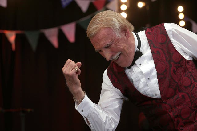 Bruce Forsyth performs at the Glastonbury Festival in 2013