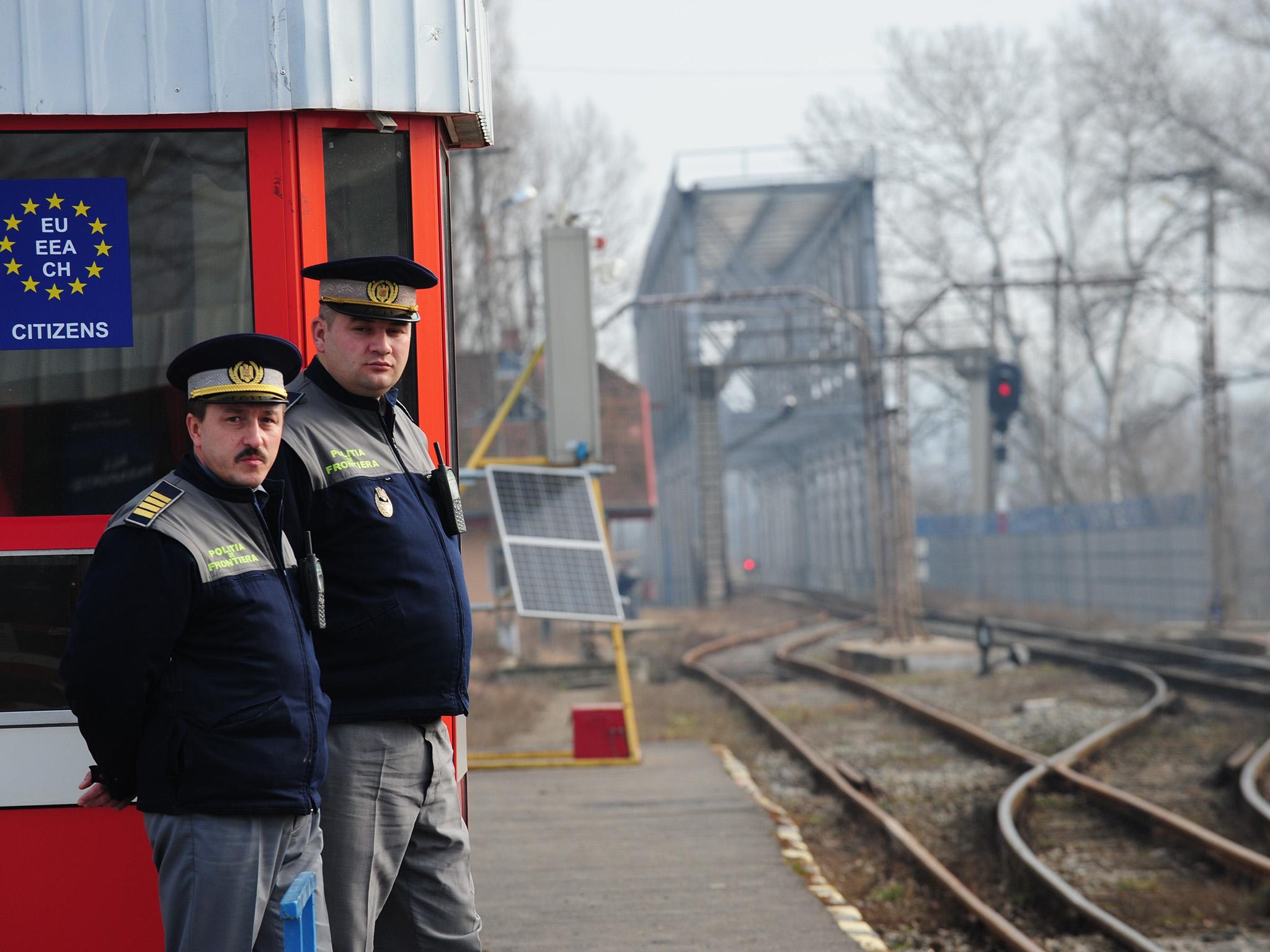 Officers patrol the Romania-Moldova border (AFP/Getty)