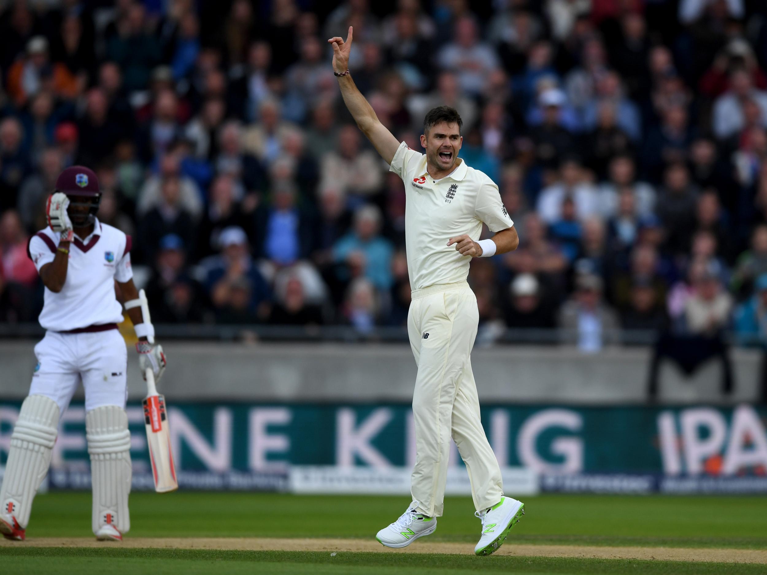 Anderson picked a wicket before the rain hit