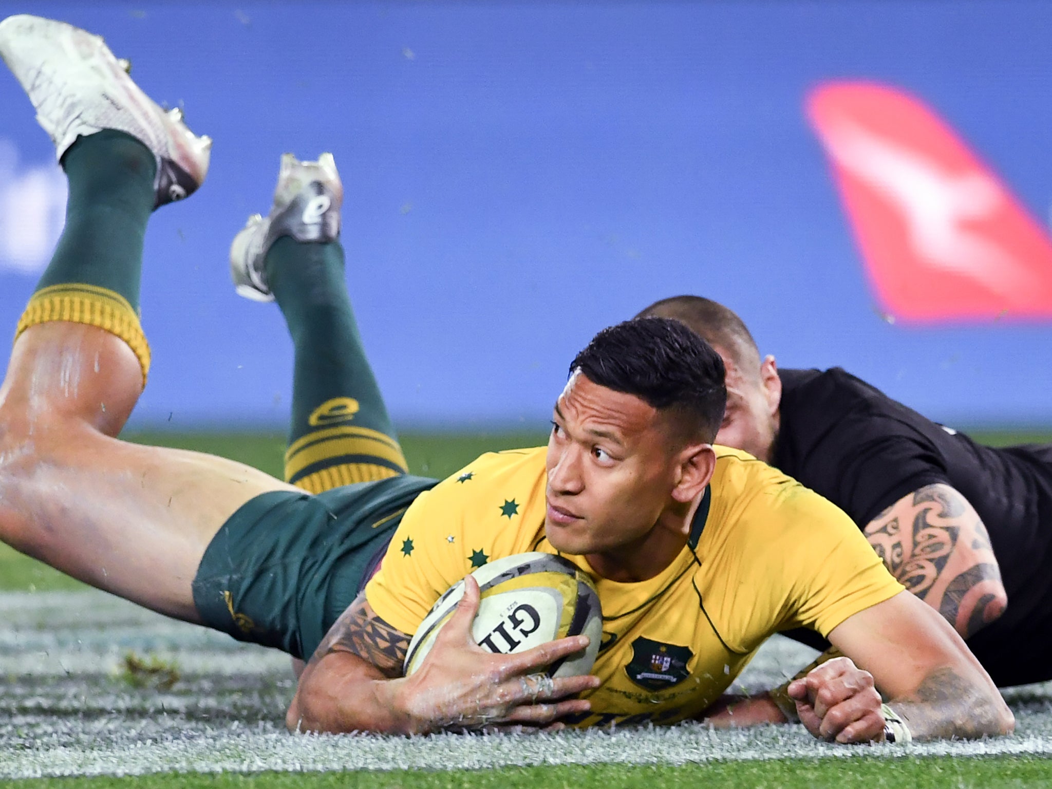 &#13;
Australia outscored New Zealand 28-14 in the second half in Sydney &#13;