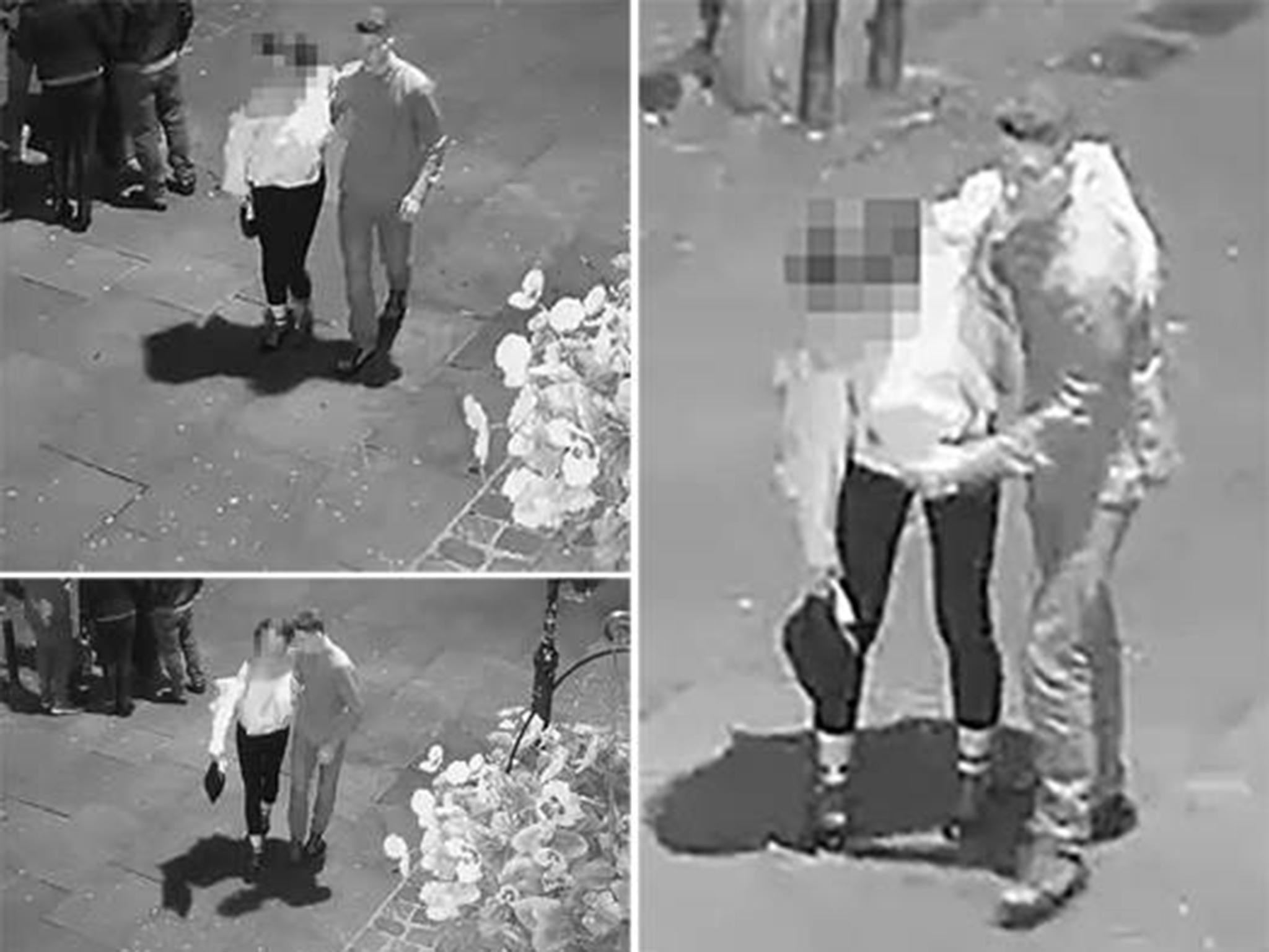Greater Manchester Police released CCTV footage of a man holding a woman moments before she was raped