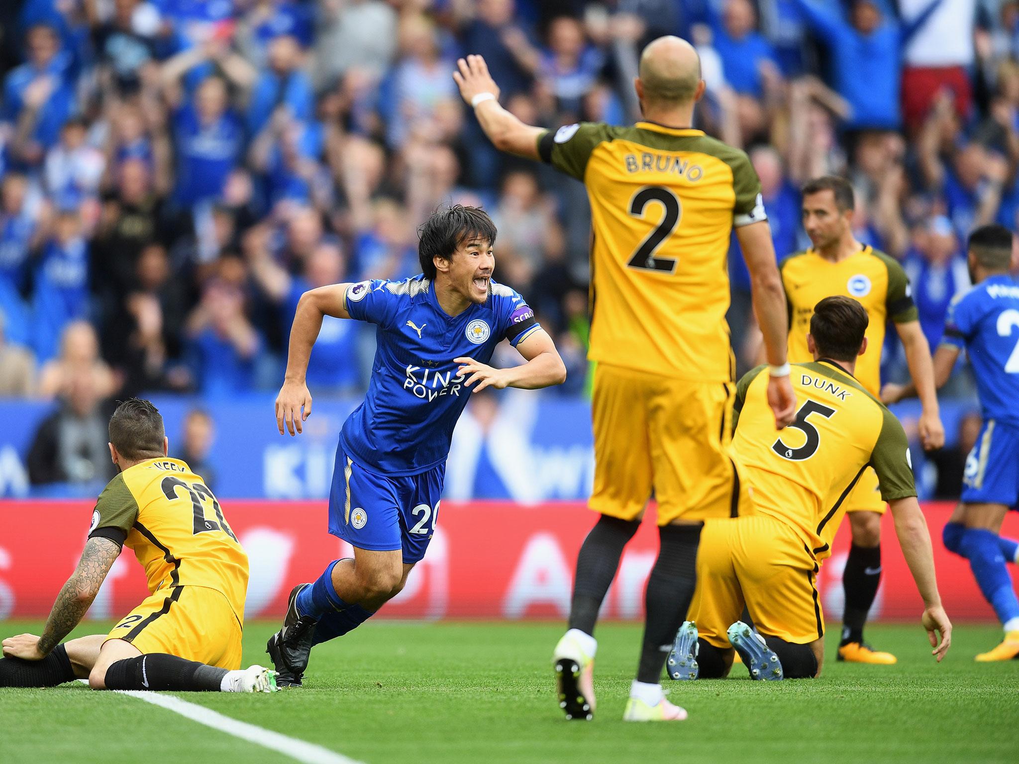 &#13;
Okazaki opened the scoring after only a minute &#13;