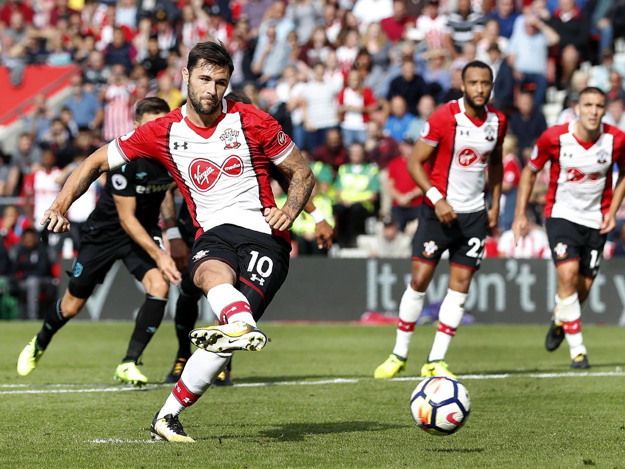 Charlie Austin secures victory for Southampton from the penalty spot against West Ham