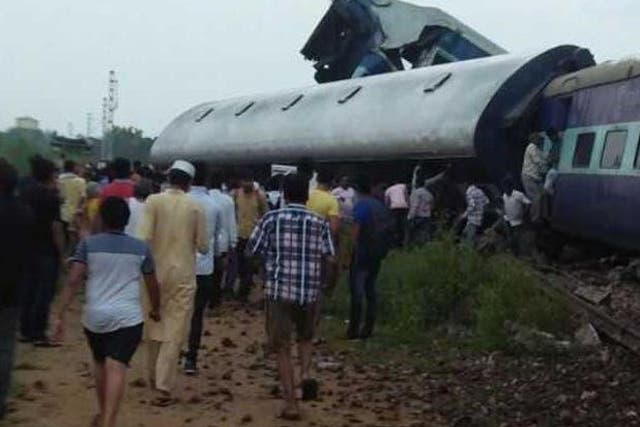 Six carriages derailed in the crash 80 miles from Delhi