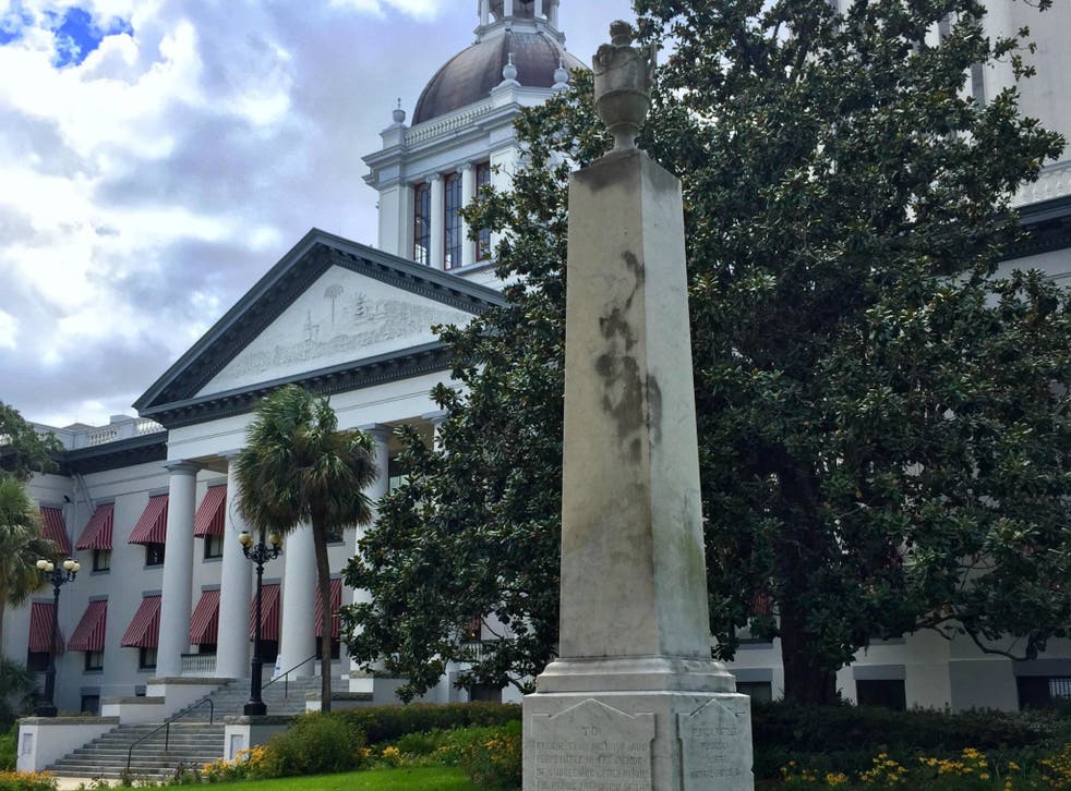 There are a number of Confederate statues and street signs across Florida, including this monument to Confederate soldiers outside the capitol building in Tallahassee