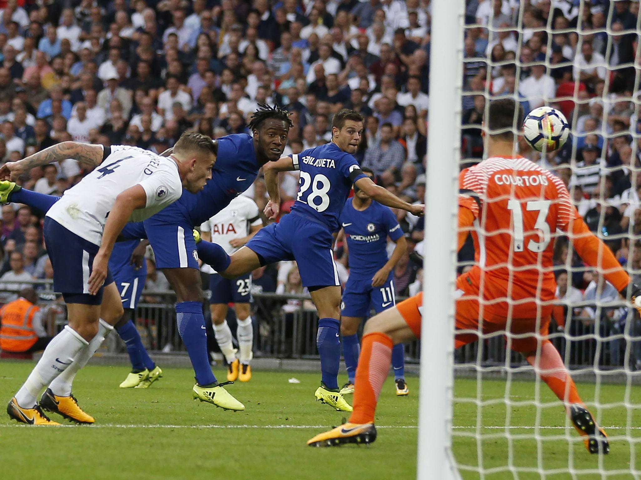 &#13;
Spurs got back into the game through Batshuayi's own goal &#13;