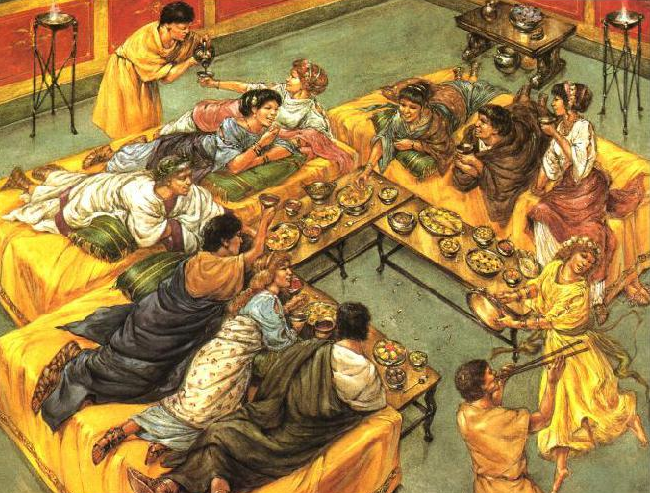 As the Roman threw: the famous banqueters were known to chuck so they could eat again