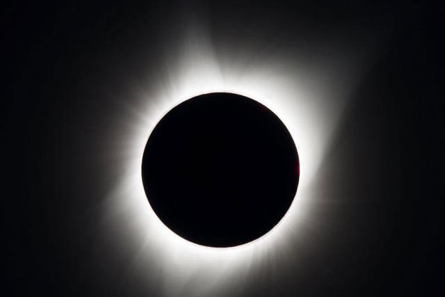 The eclipse as seen above Oregon, USA
