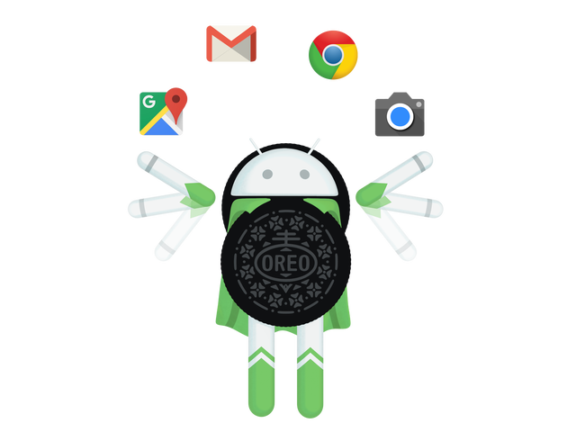 Oreo follows Cupcake, Donut, Eclair, Froyo, Gingerbread, Honeycomb, Ice Cream Sandwich, Jelly Bean, KitKat, Lollipop, Marshmallow and Nougat