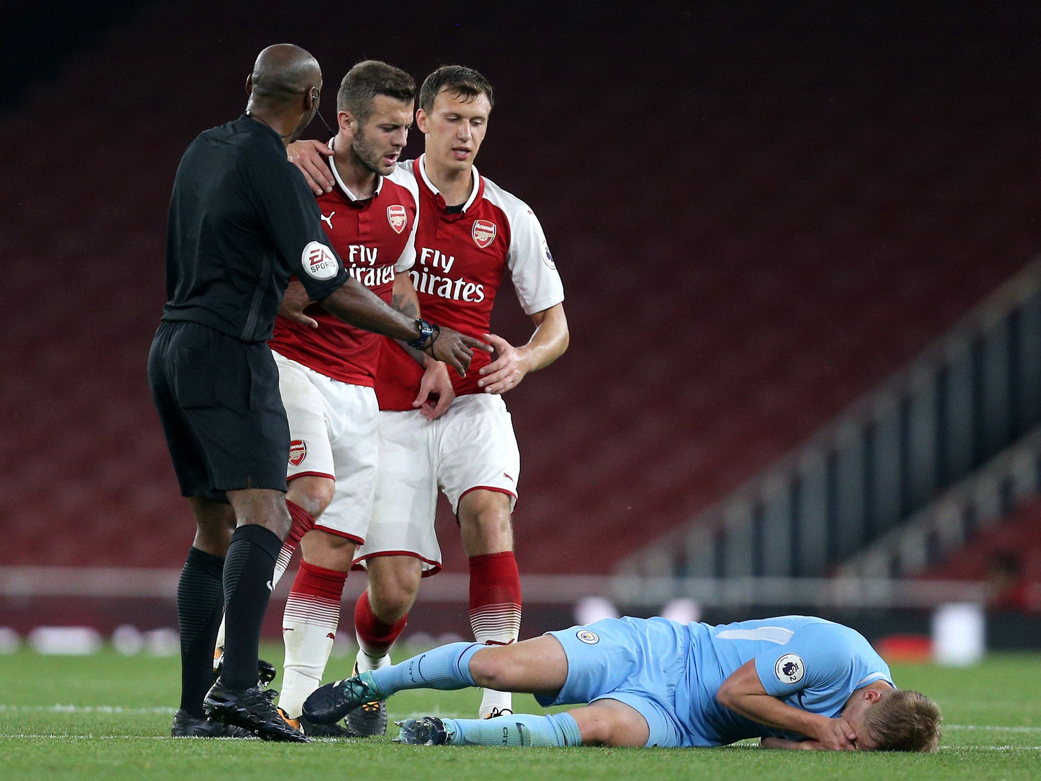 Jack Wilshere was sent-off during an Arsenal Under-23s match
