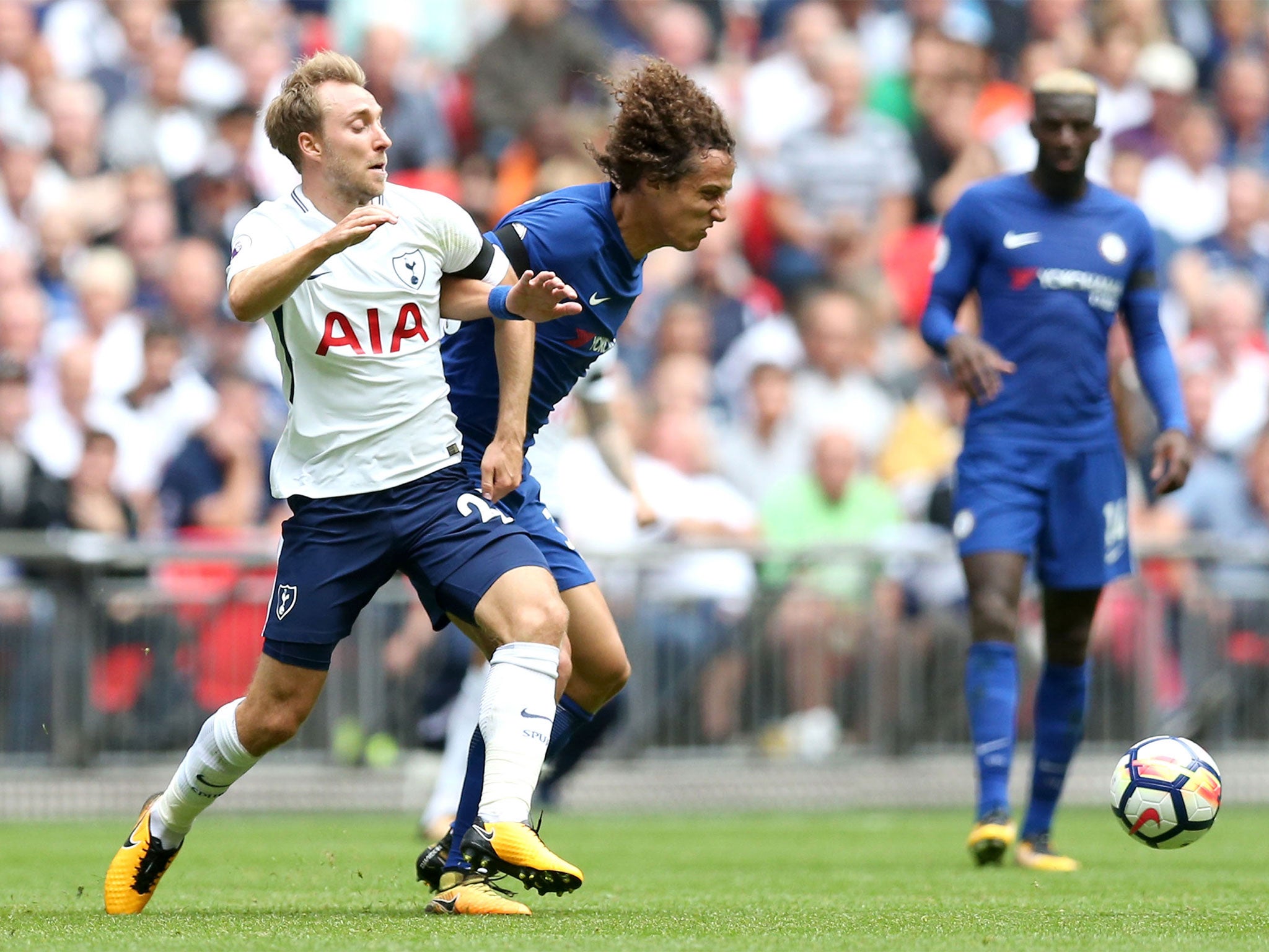 David Luiz and Christian Eriksen battled all afternoon in midfield