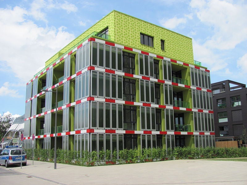 &#13;
The algae-powered building in Hamburg was completed with 200 square metres of 'integrated photo-bioreactors' &#13;