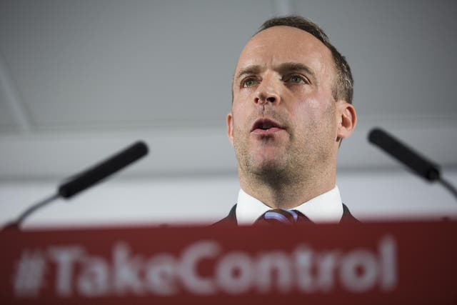Justice Minister Dominic Raab during the EU Referendum