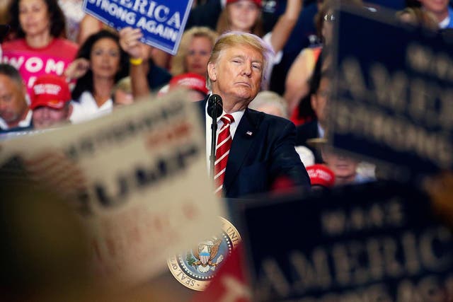 President Trump speaks at a rally in Phoenix, Arizona, last month