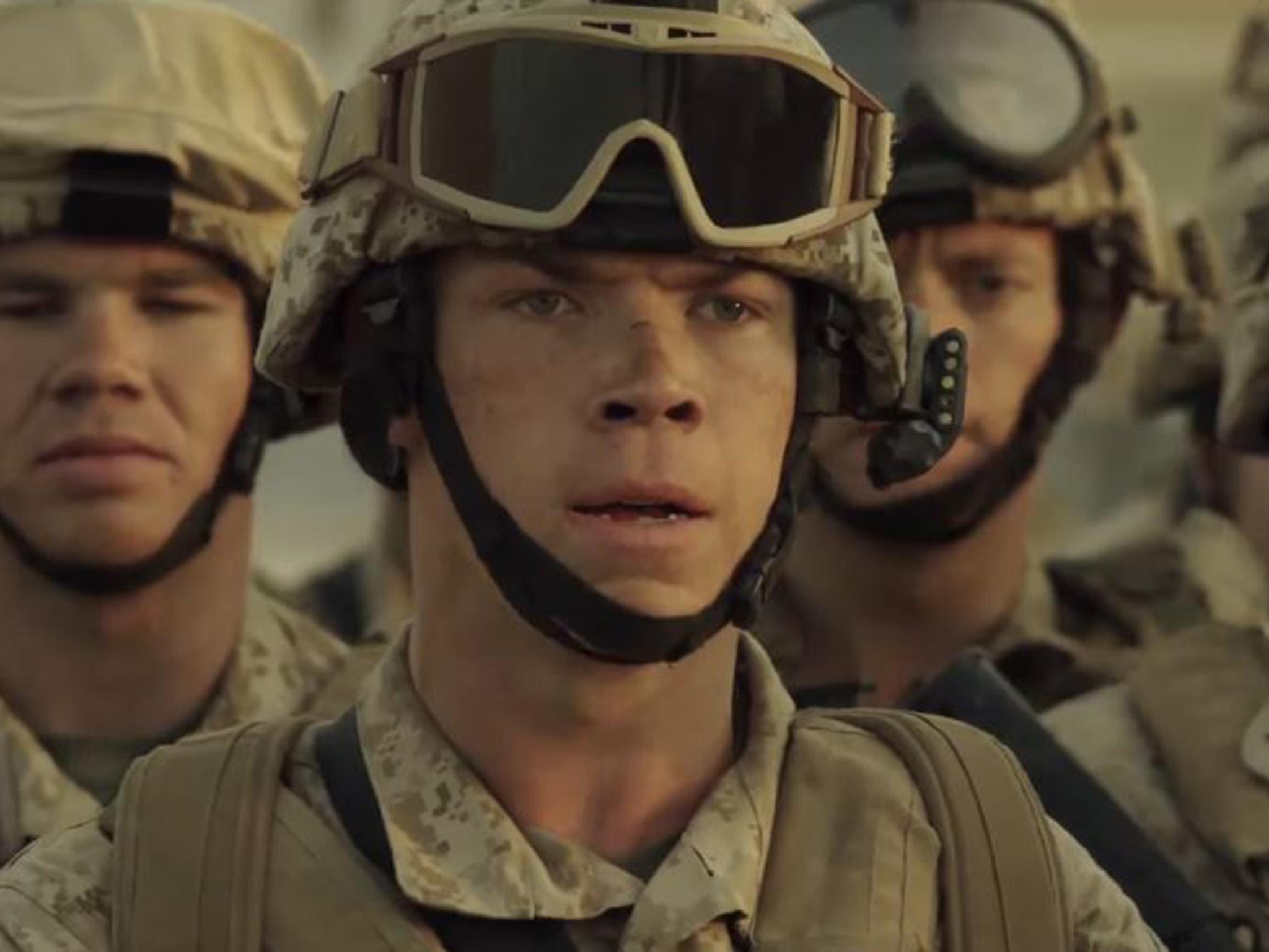 Poulter as Sgt Ricky Ortega, a Marine Corps infantry squad leader in ‘War Machine’