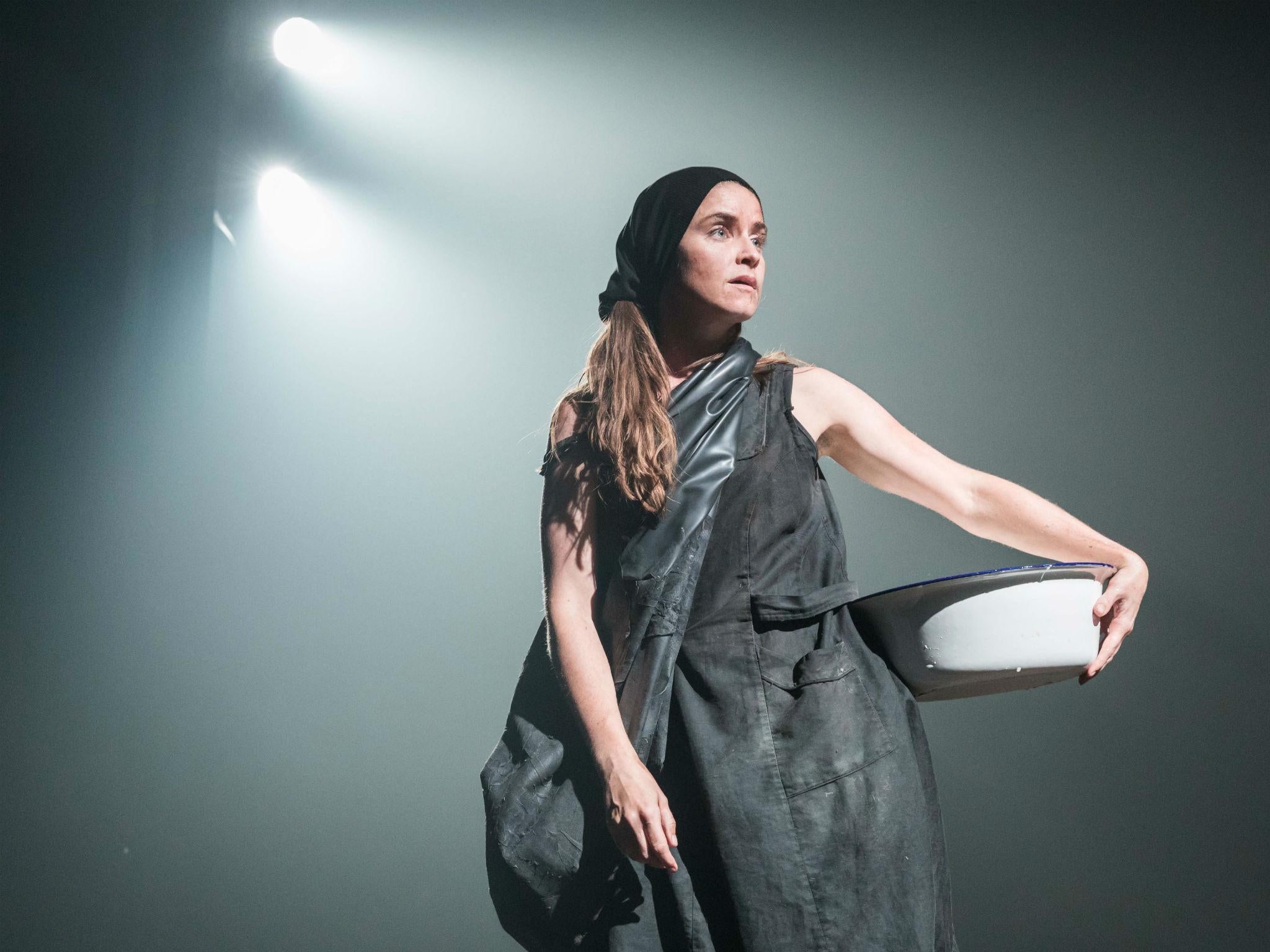 Judith Roddy (Young Woman) in 'Knives in Hens' at the Donmar Warehouse directed by Yaël Farber