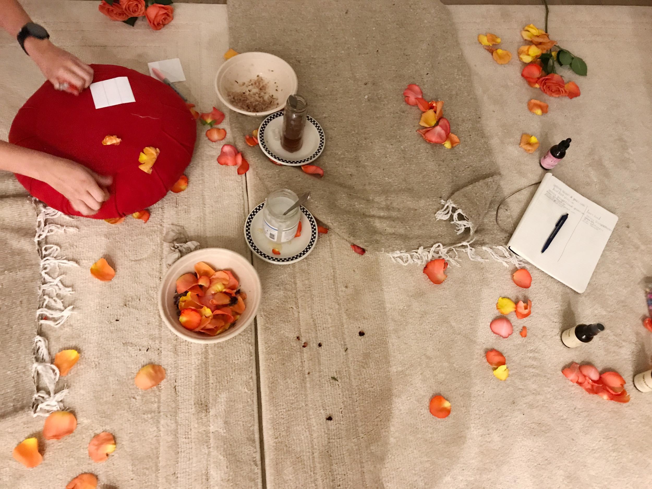 Rose petals were used to clear away tension and spark creativity