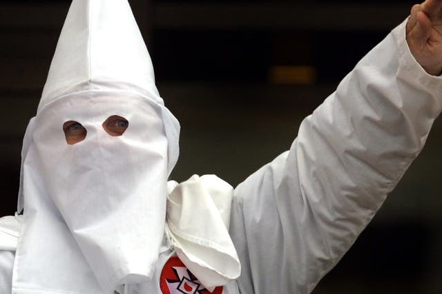 Klansman at  'White Pride Rally' in Illinois
