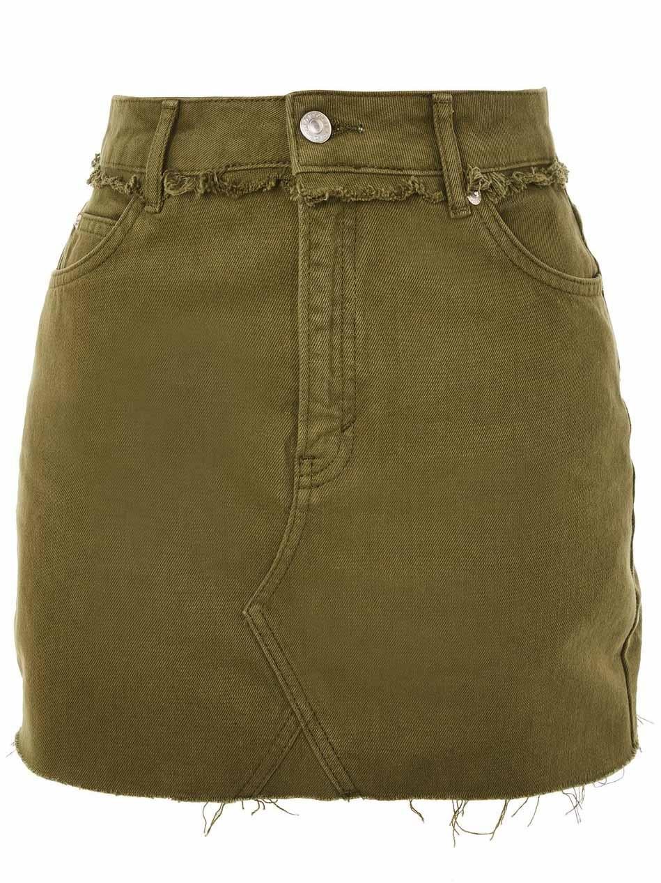 MOTO Khaki Mini Denim Skirt, £29, Topshop