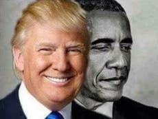 Donald Trump posts bizarre tweet of him 'eclipsing' Barack Obama
