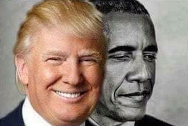 Donald Trump re-tweeted the picture featuring himself and Barack Obama to his 36.6 million followers