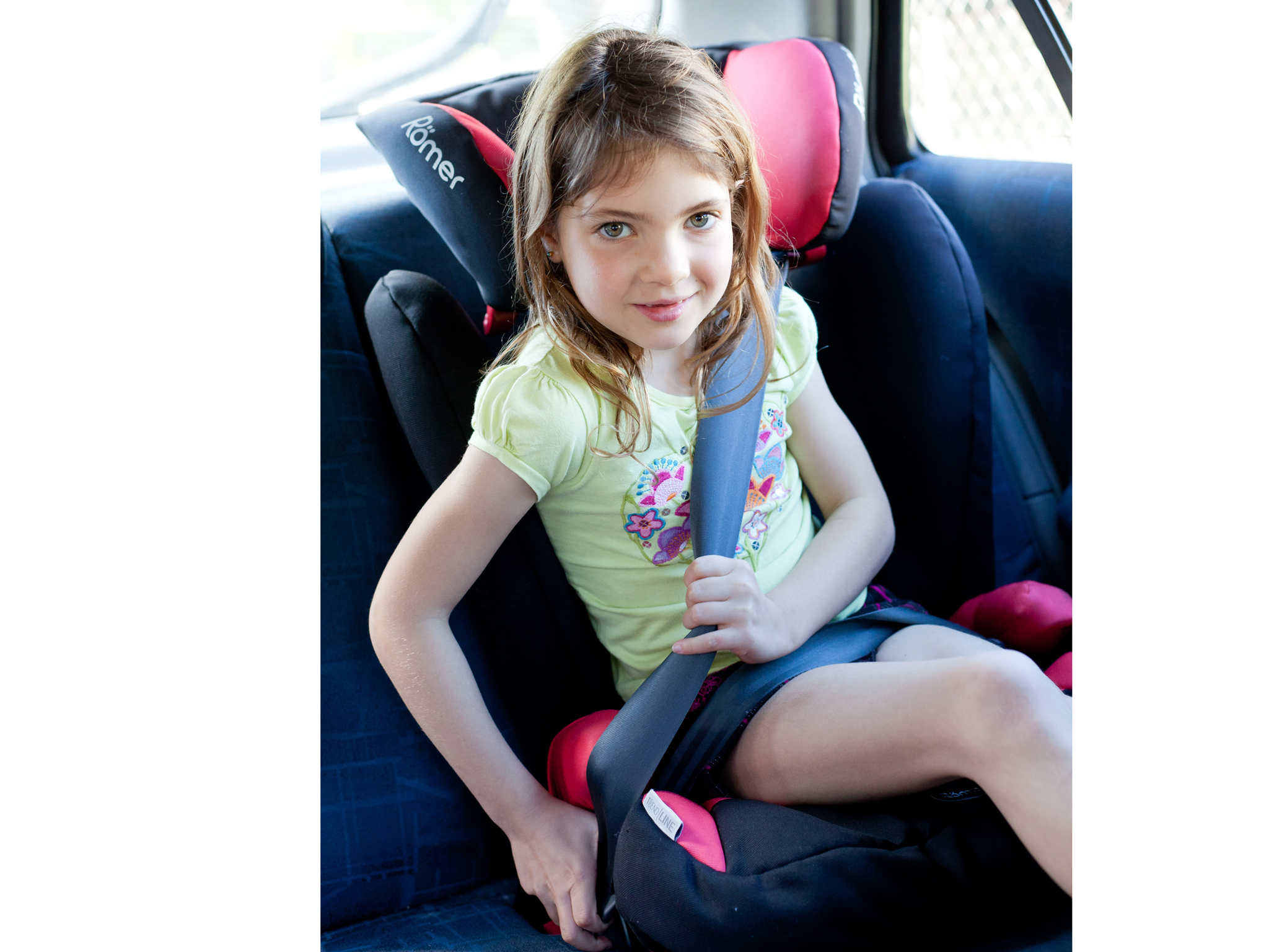 High-backed booster seat often have adjustable head rests and is the next step up from the forward facing seat