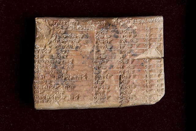 The Babylonian tablet Plimpton 322 has numbers written in cuneiform script
