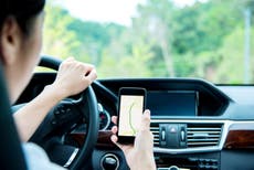 Using satnav on your mobile phone while driving is illegal