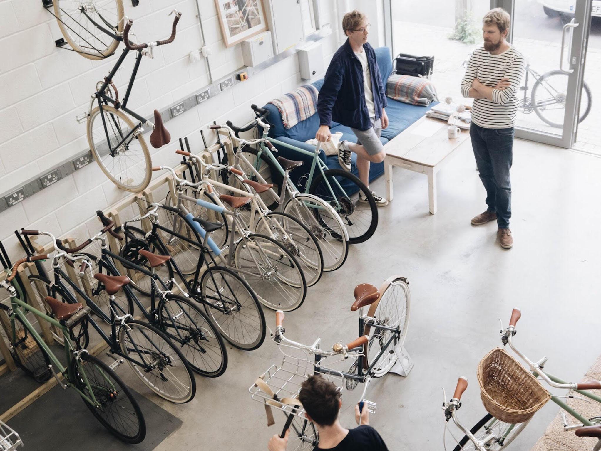 Matt Mears (left), is building 'British' bikes with parts from overseas