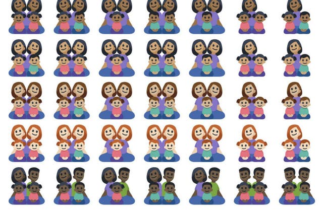 Every member of every family depicted by the new emoji shares the same skin colour