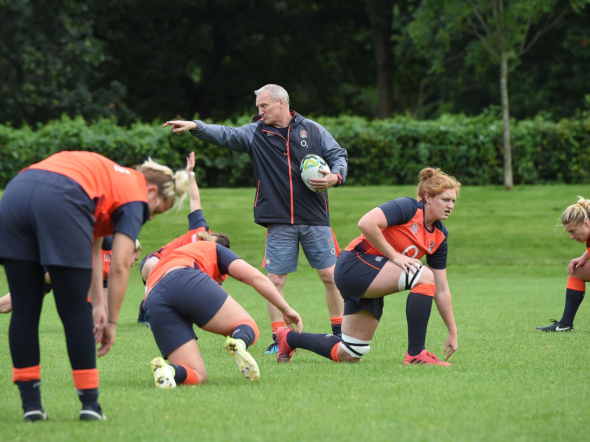 Simon Middleton issues instructions during a training session ahead of the final