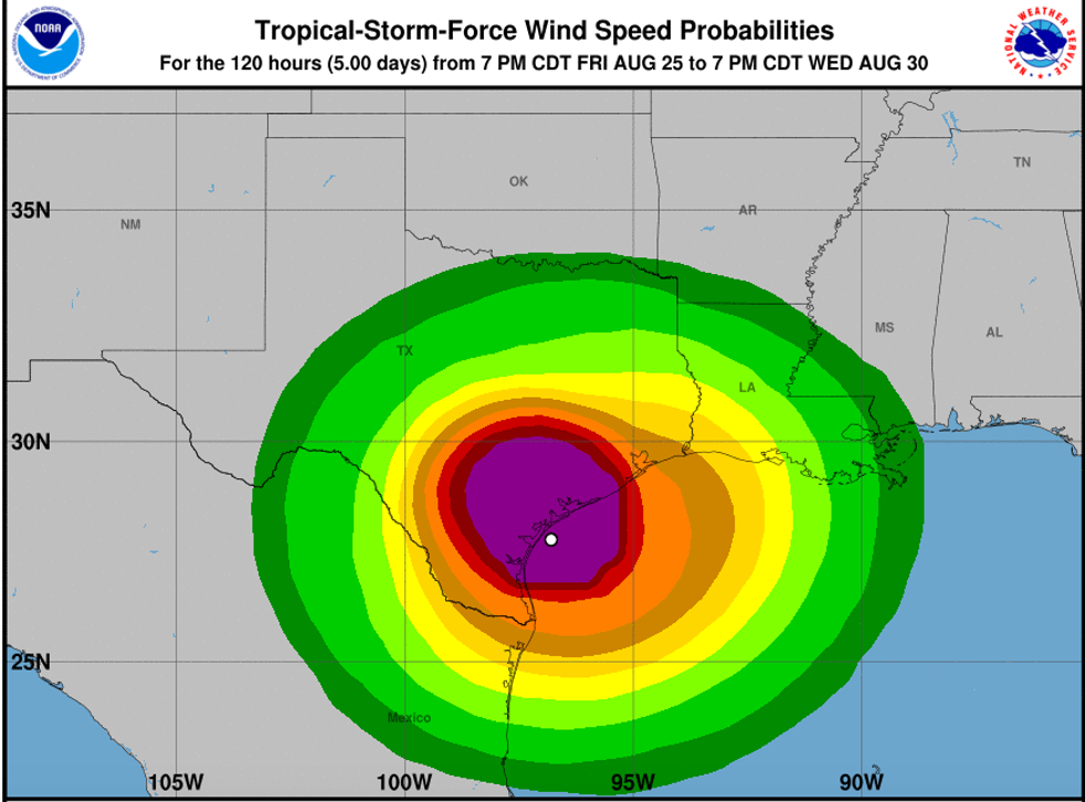 Danger zone: the latest map of the hurricane's effect on Texas